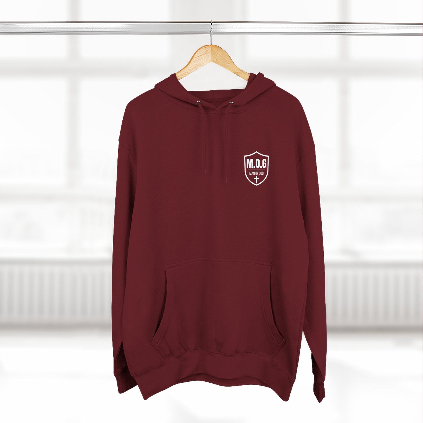 Amor of God Fleece Hoodie — 'Man of God' Front Logo