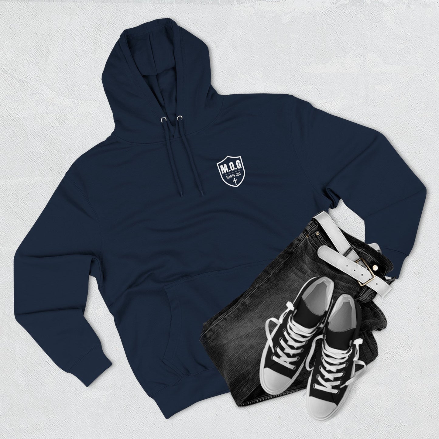 Amor of God Fleece Hoodie — 'Man of God' Front Logo