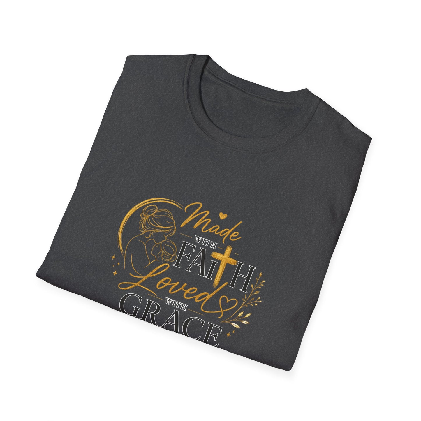 Made with Faith Loved by Grace T-Shirt — Christian Inspirational Tee