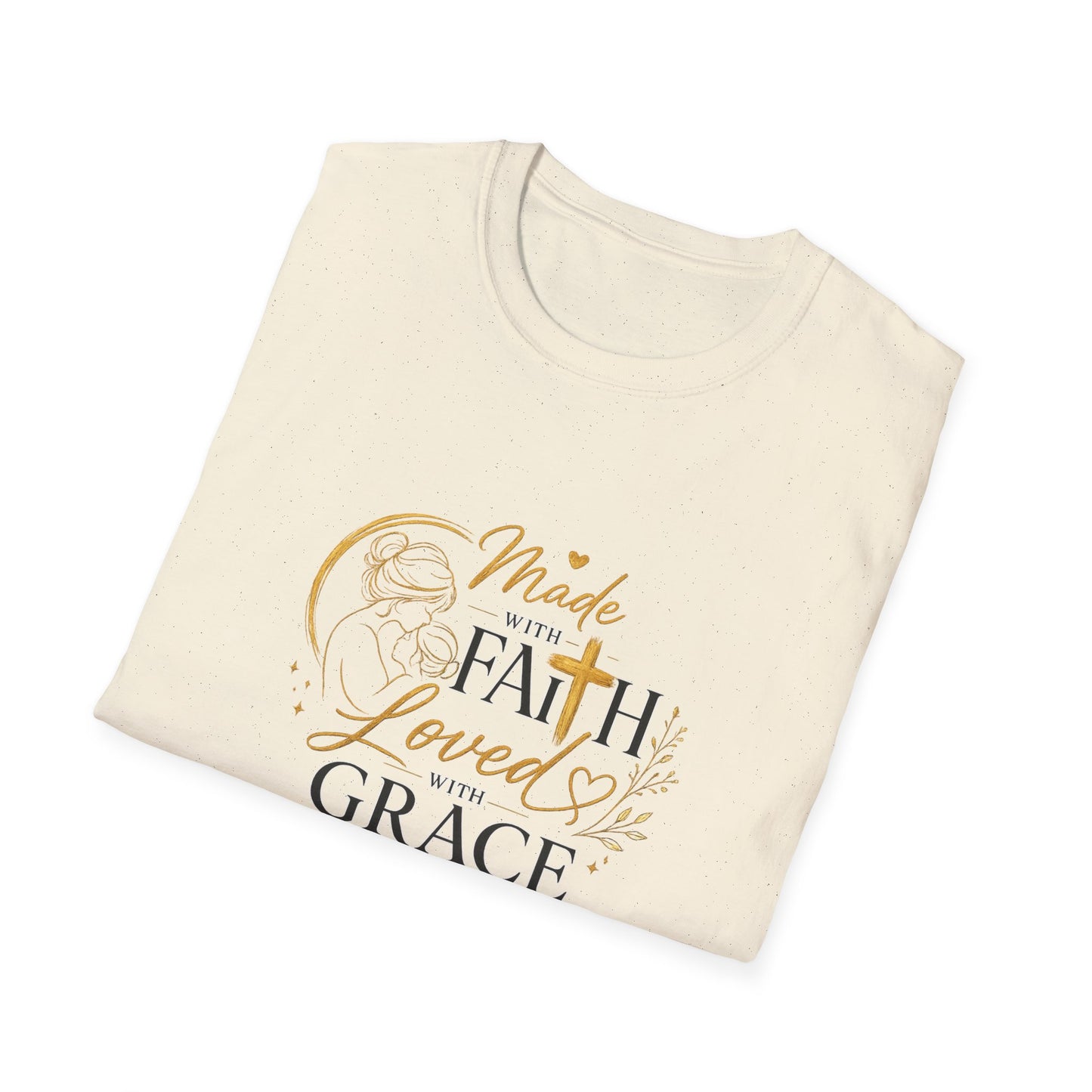 Made with Faith Loved by Grace T-Shirt — Christian Inspirational Tee