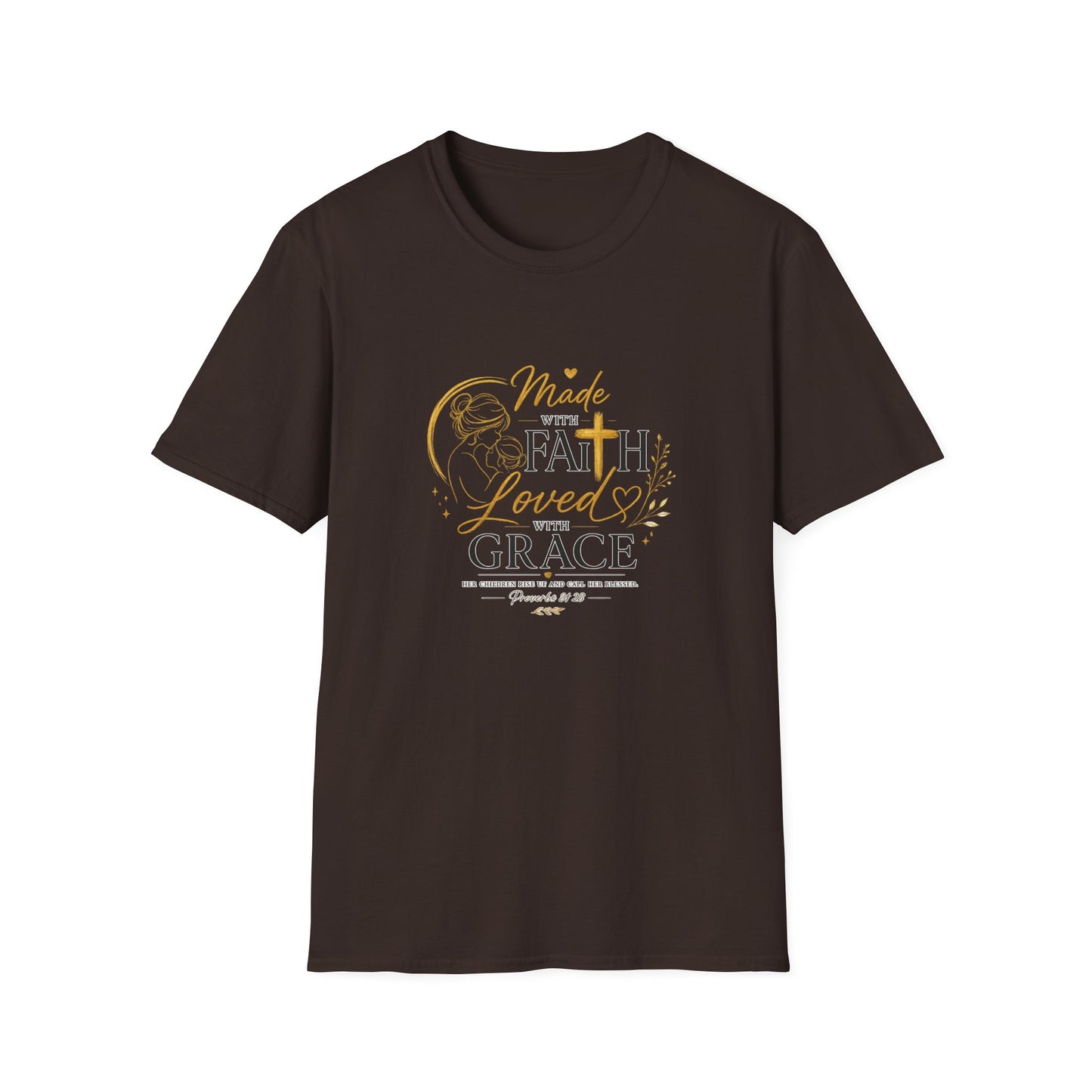 Made with Faith Loved by Grace T-Shirt — Christian Inspirational Tee