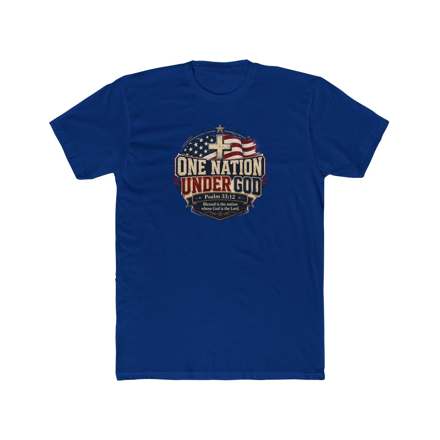 One Nation Under God Christian 4th of July Shirt – Psalm 33:12 Patriotic Faith T-Shirt