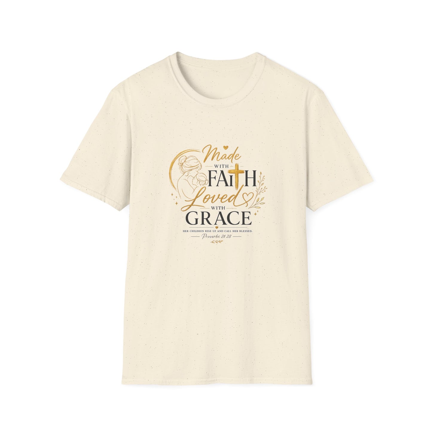 Made with Faith Loved by Grace T-Shirt — Christian Inspirational Tee