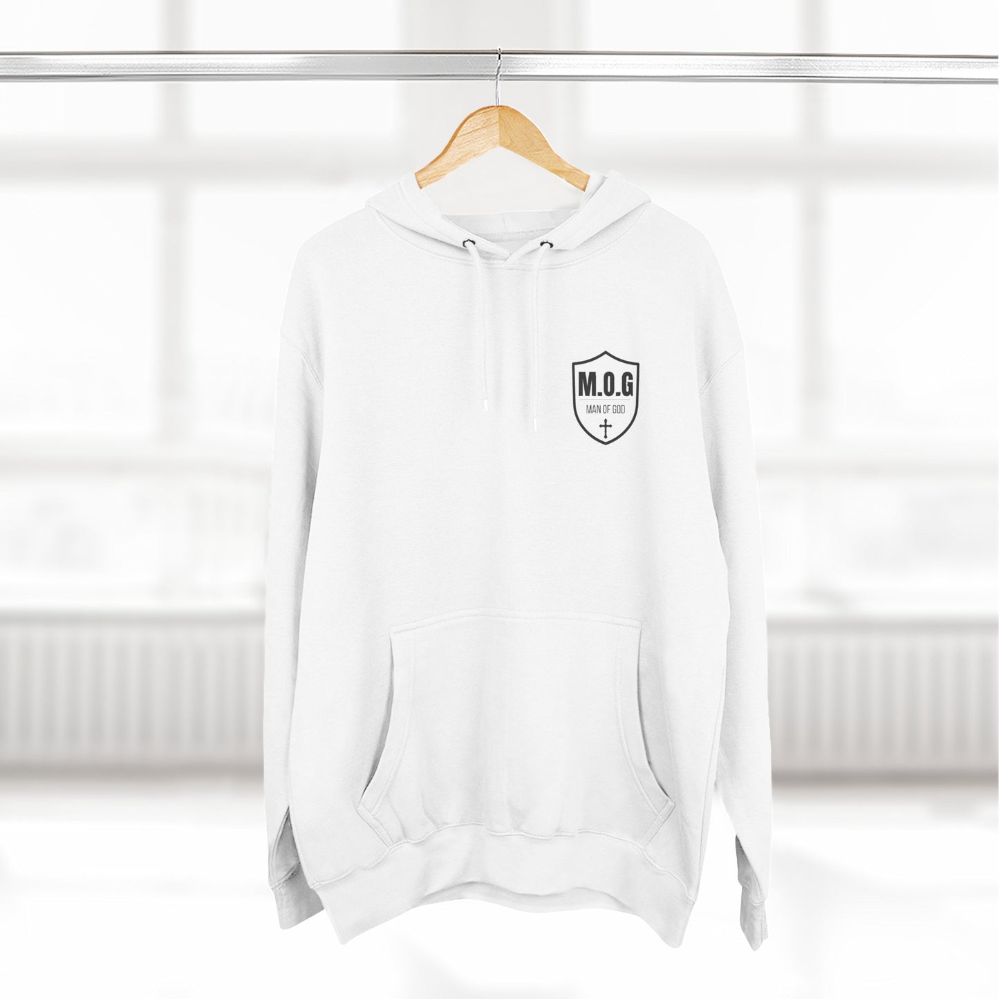 Amor of God Fleece Hoodie — 'Man of God' Front Logo