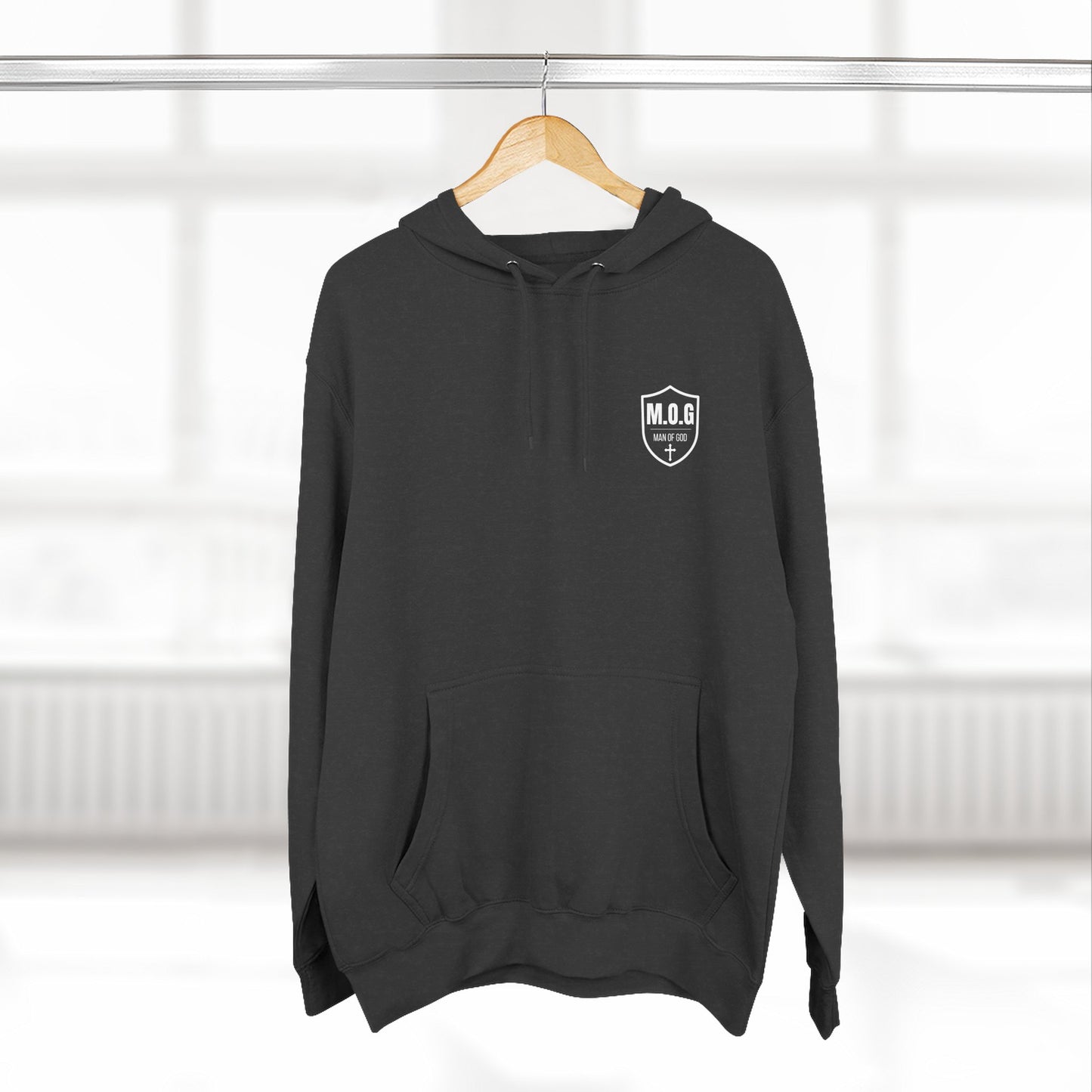 Amor of God Fleece Hoodie — 'Man of God' Front Logo
