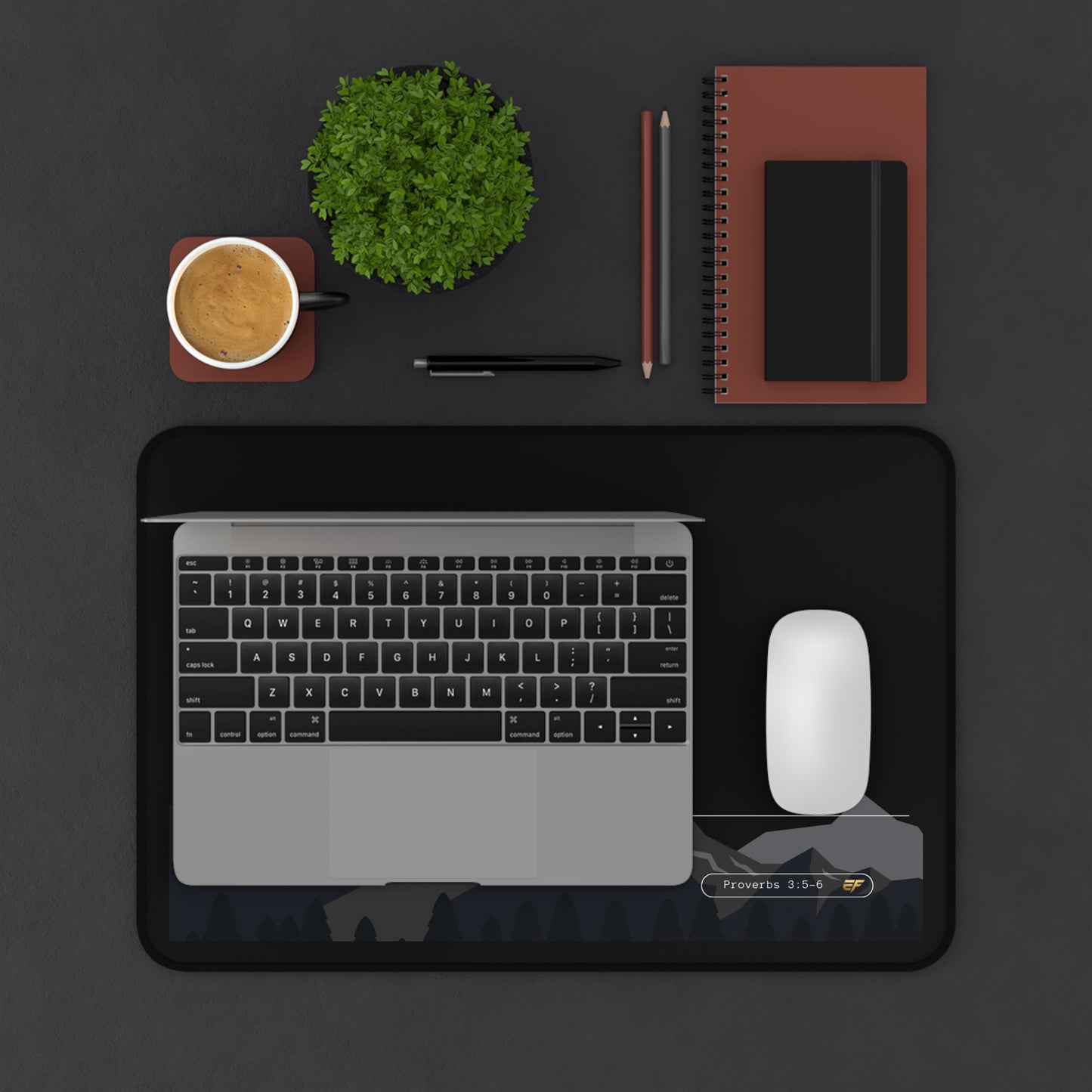 FOCUS Desk Mat – Faith Over Chaos Under Stress | Christian Workspace Mat