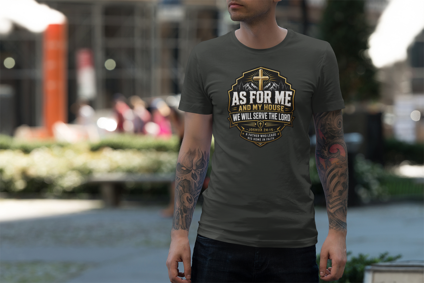 As For Me and My House Christian Father’s Day Shirt – Joshua 24:15 Bible Verse Gift for Dad