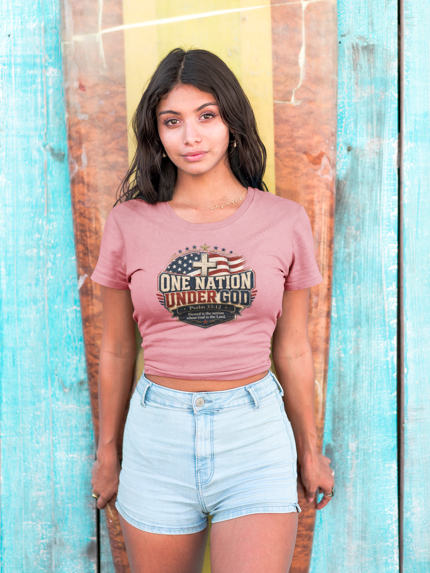 One Nation Under God Christian 4th of July Shirt – Psalm 33:12 Patriotic Faith T-Shirt