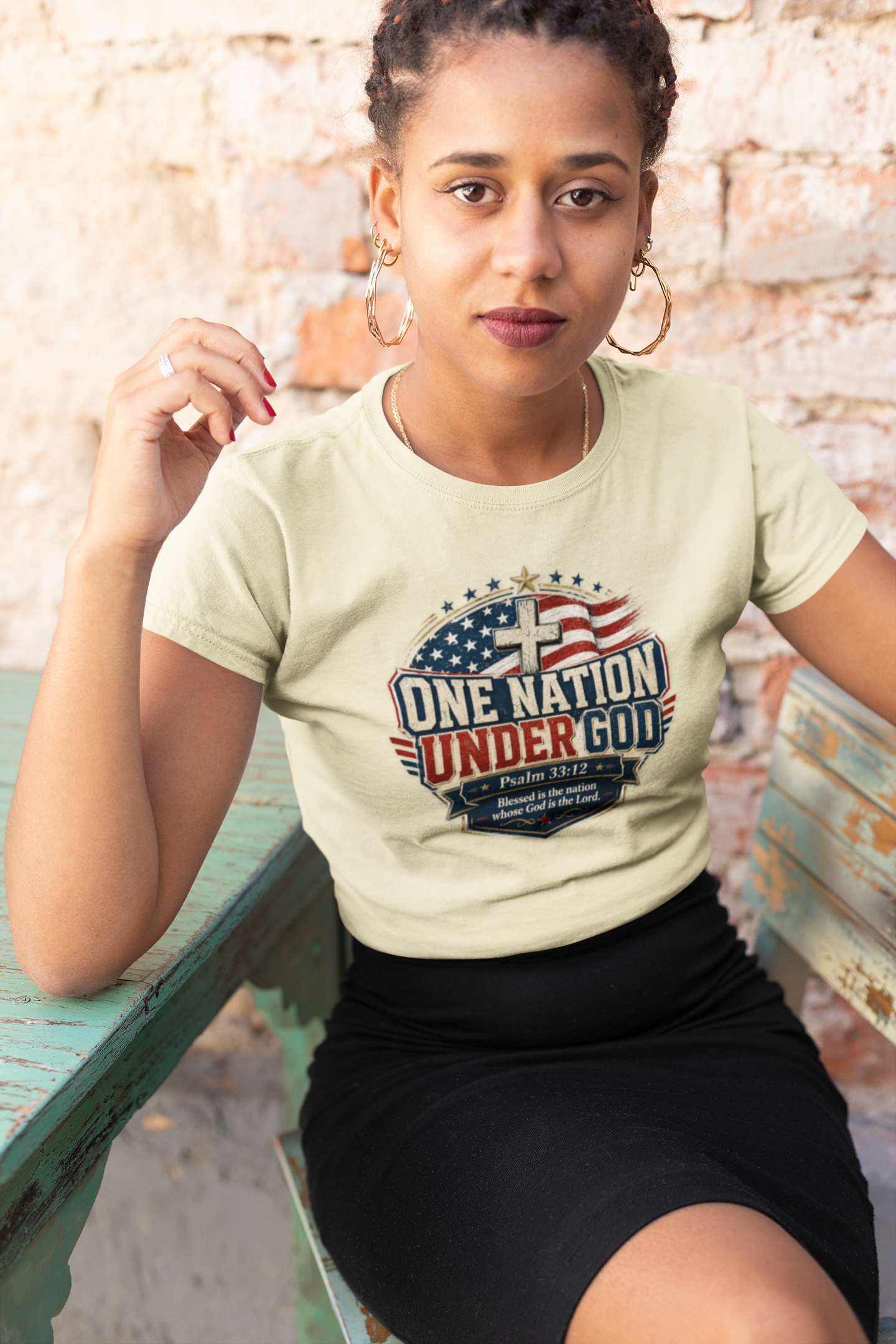 One Nation Under God Christian 4th of July Shirt – Psalm 33:12 Patriotic Faith T-Shirt