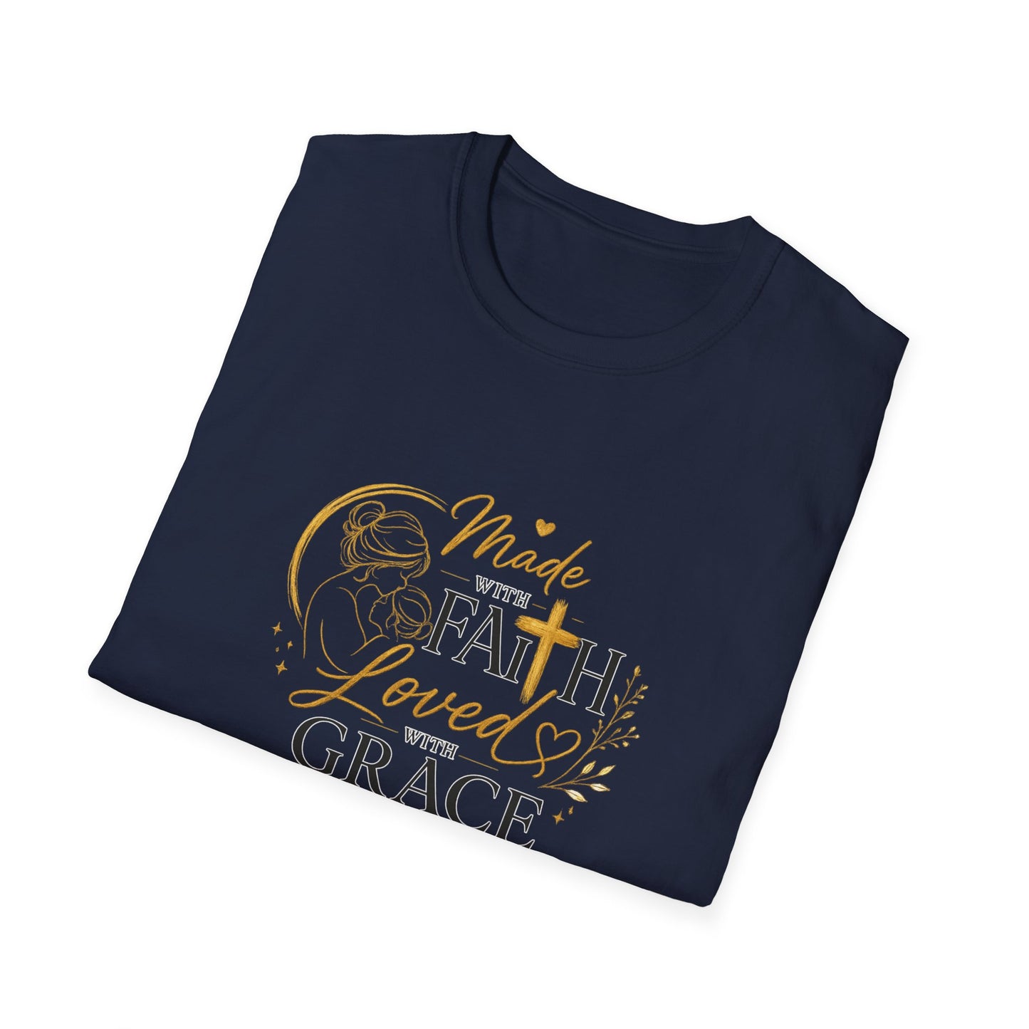 Made with Faith Loved by Grace T-Shirt — Christian Inspirational Tee