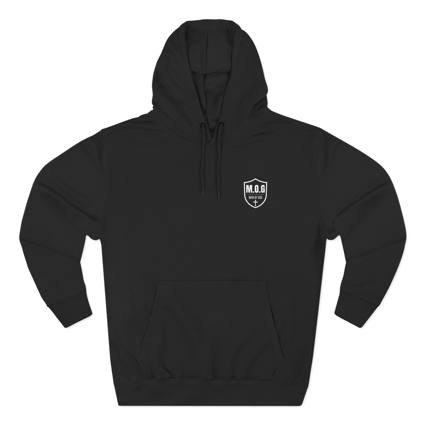 Amor of God Fleece Hoodie — 'Man of God' Front Logo