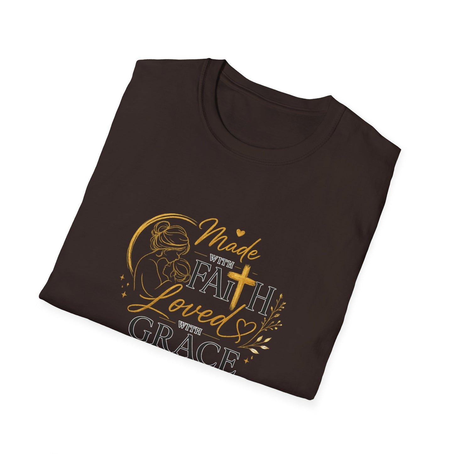 Made with Faith Loved by Grace T-Shirt — Christian Inspirational Tee