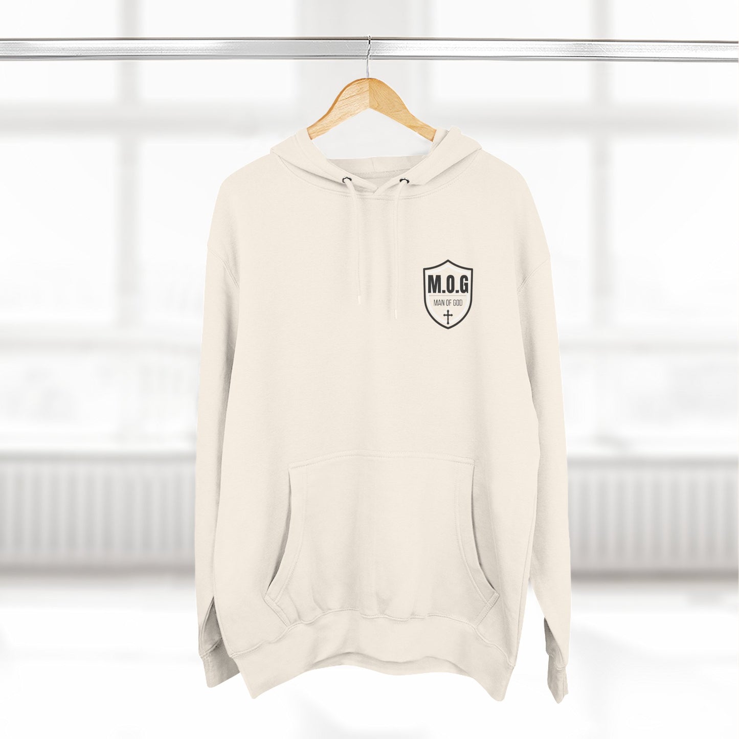 Amor of God Fleece Hoodie — 'Man of God' Front Logo