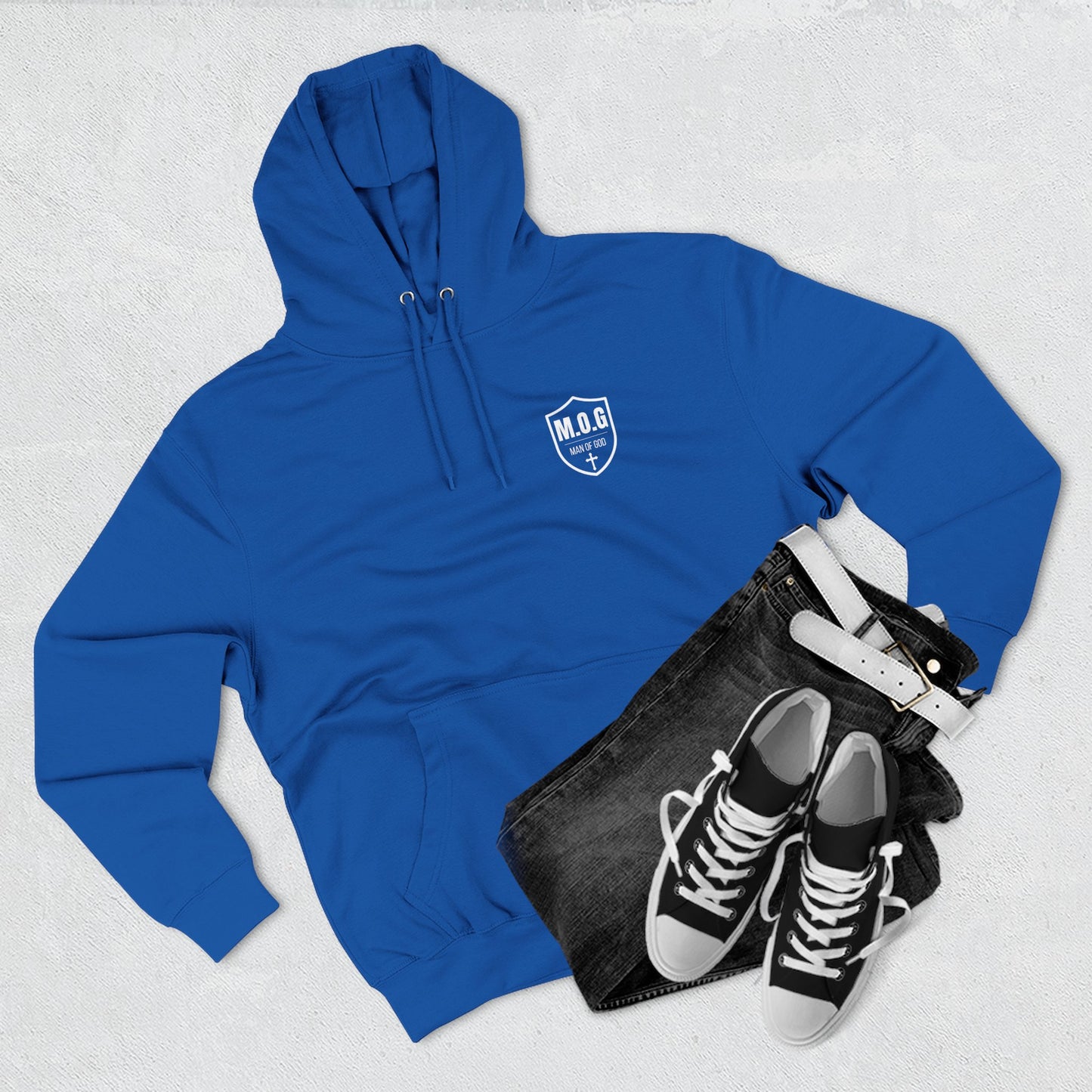 Amor of God Fleece Hoodie — 'Man of God' Front Logo