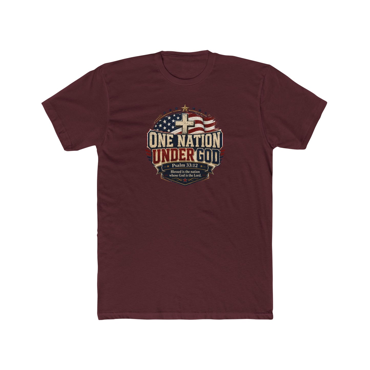 One Nation Under God Christian 4th of July Shirt – Psalm 33:12 Patriotic Faith T-Shirt