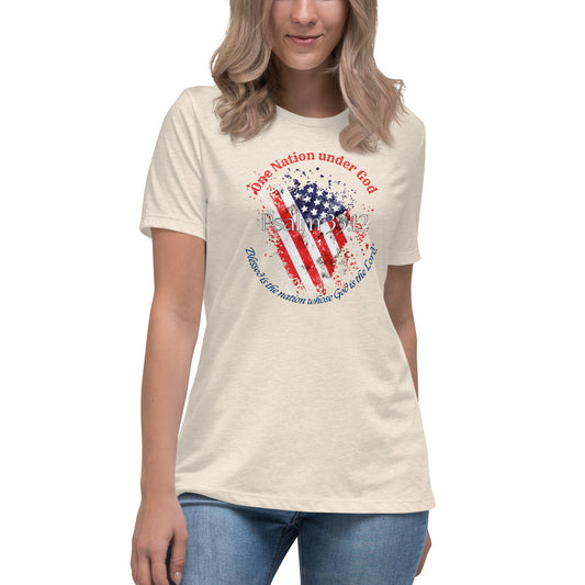 Women's Patriotic Christian T-Shirt for 4th of July - Celebrate Independence Day with Faith