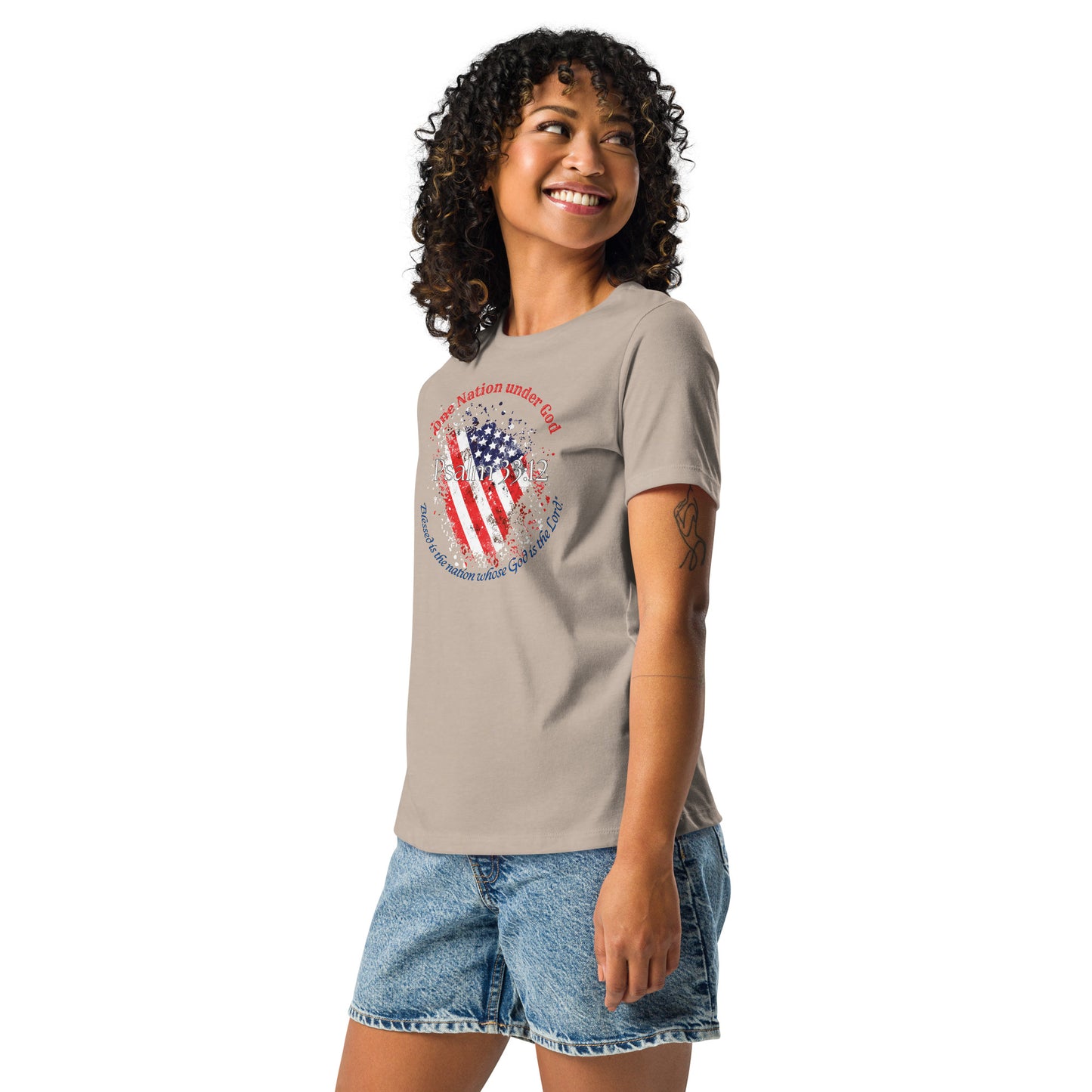 Women's Patriotic Christian T-Shirt for 4th of July - Celebrate Independence Day with Faith